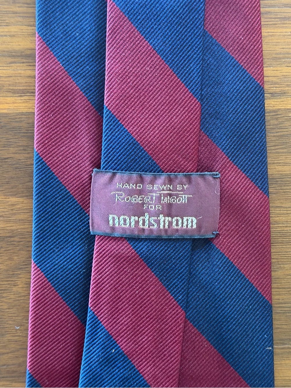 Robert Talbott Burgundy and Navy Diagonal Stripe Tie